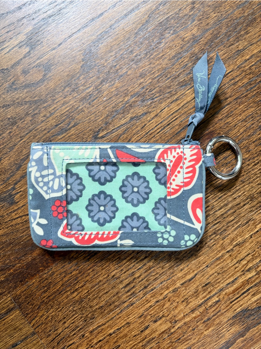 Vera Bradley ID/Card Holder with Jump Ring Clasp in RETIRED Nomadic Floral